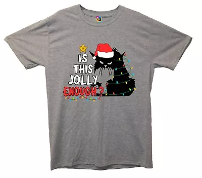 Buy Is This Jolly Enough Funny Cat Christmas Printed T-Shirt • 13.50£