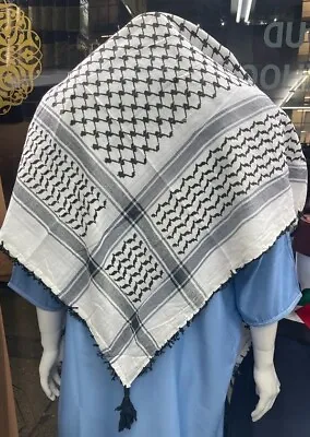 Buy 100% Cotton Palestinian Inspired Shemagh/Freedom Keffiyeh Head Wrap Black&White • 14.99£