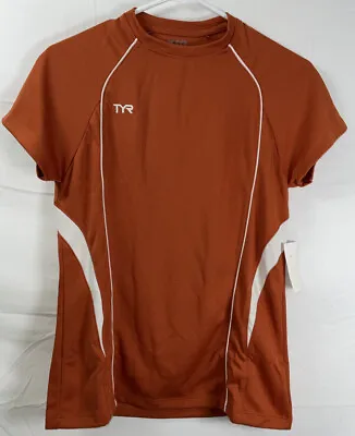 Buy NWT Women’s TYR Short Sleeve Tech Tee Shirt Burnt Orange & White - Small • 15.12£