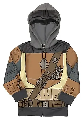Buy Star Wars The Mandalorian Boys' Mando Sublimated Costume Hoodie Zip Up Jacket • 27.59£