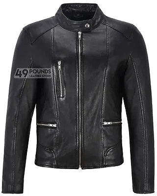 Buy Ladies Real Leather Jacket Fashion Stylish Biker Style Top Rock Jacket 9213 • 44.10£