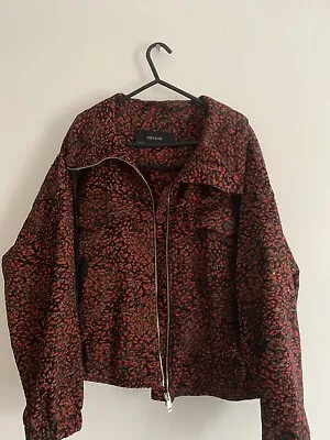 Buy Zara Basics Red And Black Flower Jacket • 9.99£