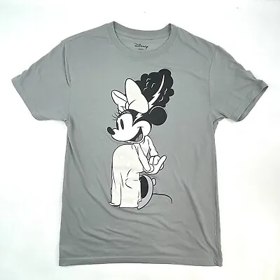 Buy Disney Minnie Mouse Horror Bride Of Frankenstein Gray Top T-Shirt Women's Size L • 10.63£
