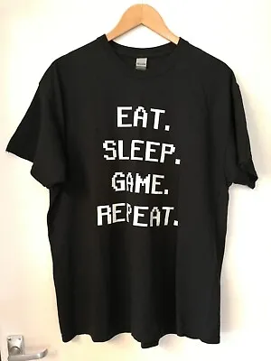 Buy Eat Sleep Game Repeat T Shirt XL • 8.95£