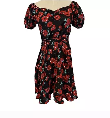 Buy QED Brand, Black W/Red Floral • 6.43£