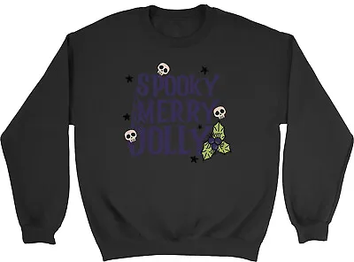 Buy Gothic Christmas Sweatshirt Mens Womens Spooky Merry Jolly Skull Spider Jumper • 15.99£
