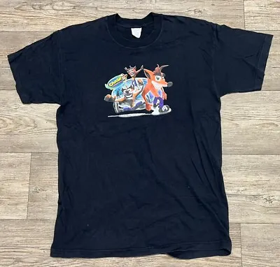 Buy Mens Vintage Crash Bandicoot Official T-Shirt Large On Screen Stars Black • 95£