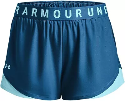 Buy SIZE 3X Under Armour Womens Play Up Shorts 3.0 Cruise Blue Quirky Lime MUJER • 18.47£