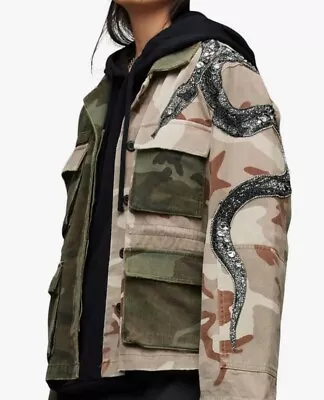 Buy All Saints Camouflage Snake (Finch) Jacket Size 8 • 0.99£