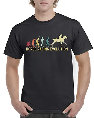 Buy Top Gift T-Shirt For Dad: Evolution Of Horse Racing Sports Cotton Comfort • 12.99£