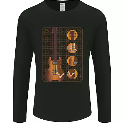 Buy A Guitar Blueprint Music Rock N Roll Guitarist Mens Long Sleeve T-Shirt • 11.99£