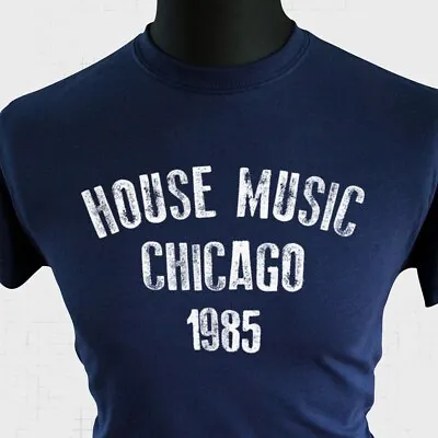 Buy House Music Chicago 1985 T Shirt Retro Dance Rap Music Hip Hop Blue • 15.99£