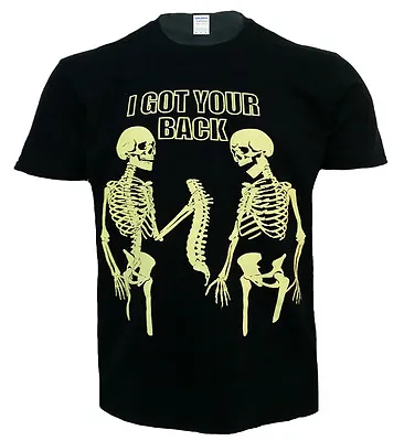Buy I GOT YOUR BACK T Shirt Biker Funny Rock Halloween Goth Skeleton Bone Top Tee • 10.50£