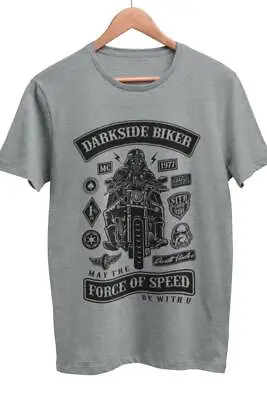 Buy DARKSIDE BIKER T Shirt Vader Darth Motorcycle Parody MC 1977 Sci Fi Funny Force • 11.16£