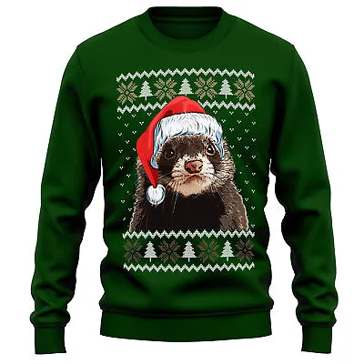 Buy Ferret Gift Christmas Sweatshirt Wildlife Animal Him Or Her Xmas Jumper Unisex • 24.99£