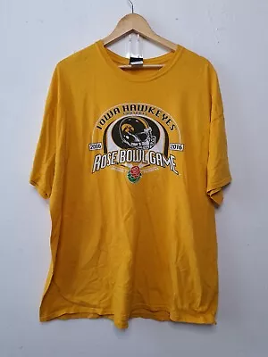 Buy Vintage Iowa Hawkeyes Shirt Adult XXL Yellow 2016 Rose Bowl Sports Football • 13£