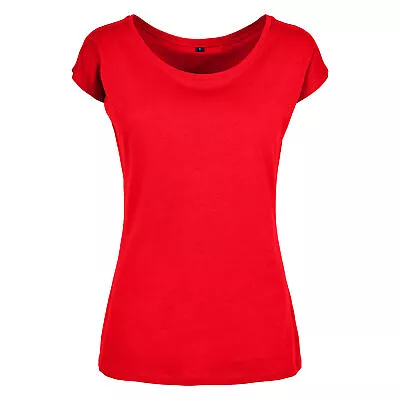 Buy Build Your Brand Womens/Ladies Wide Neck T-Shirt RW8369 • 8.38£