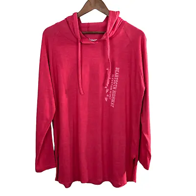 Buy Beartooth Highway Montana Shirt Women Large Pink Hooded Long Sleeve Casual Top • 14.46£