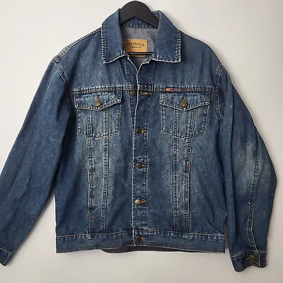 Buy Vintage Paladino Jeans Denim Jacket Unisex Y2K Large Blue Button Pockets • 14.34£