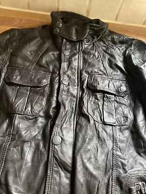 Buy Ted Baker Men's Leather Jacket Dark Brown Size 2 Size Small 36/38 Inch Chest • 49.99£