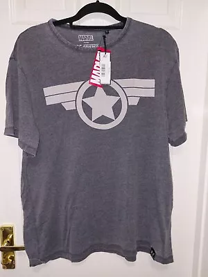 Buy **New With Tags** Marvel Captain America Icon T - Shirt Men's  Size XL  Grey • 12.99£