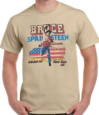 Buy Bruce Springsteen Born In The USA 85 T Shirt Official The Boss Classic Rock Sand • 16.90£