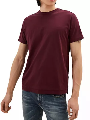 Buy Diesel - Mens Double Layer Round Neck T-Shirt Bordeaux - T-Diamantik-New • 41.88£