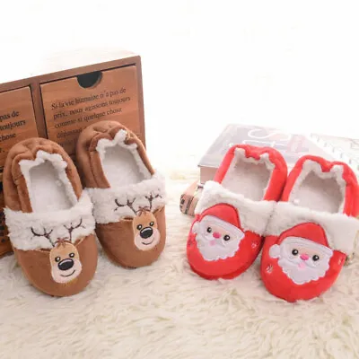 Buy Winter Kids Girls Santa Festival Gift Cotton Slippers Children Warm Indoor Shoes • 6.99£