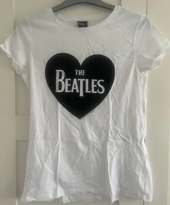 Buy The Beatles T Shirt Pop Rock Band Merch Tee Ladies Size 12 Top John Lennon • 13.50£