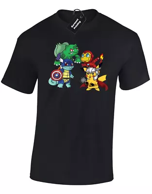 Buy Pokavengers Mens T Shirt Cool Man Hulk Go Thor Top Iron S - 5xl • 7.99£