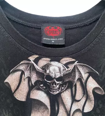 Buy SPIRAL T Shirt M Black Skull Print Gothic Costume Short Sleeve Cotton Mens • 16.99£