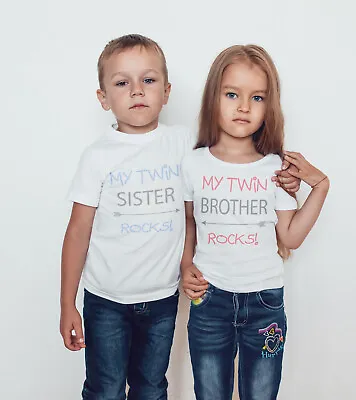 Buy My Twin Rocks Set Of 2 T-shirts Or Bodysuits/childrens Tshirt / Twin Gift • 17.86£