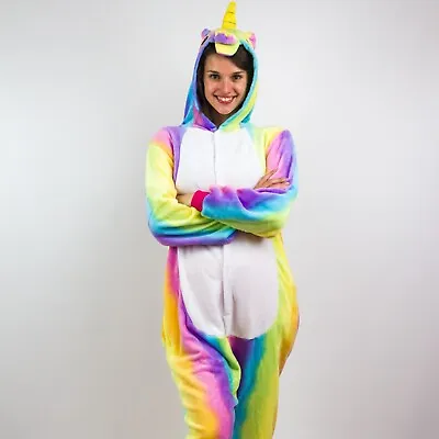 Buy Pyjamas Kids& Adults Rainbow Unicorn🌈🦄. 1Onsie/Kigurumi. NEW WITH NAME PRINT! • 14.99£