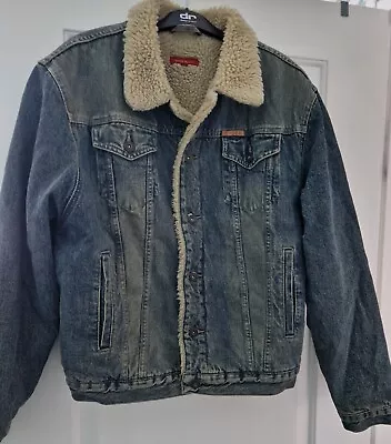 Buy Vintage (2000/01) River Island Demin Jacket Fleece Lined Size MEDIUM • 13£