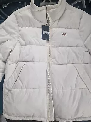 Buy Dickies Mens Waldenburg Puffer Jacket In Off White - Size LARGE RRP£135 • 40£