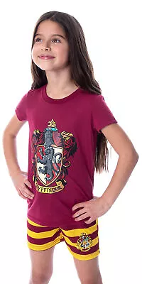 Buy Harry Potter Girls' Hogwarts Castle Shirt And Shorts Pajama Set - All 4 Houses • 22.53£