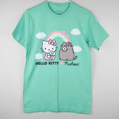 Buy Sanrio Hello Kitty X Pusheen M Green Friends Rainbow T-Shirt Tee 2021 Cat Kawaii • 19.28£