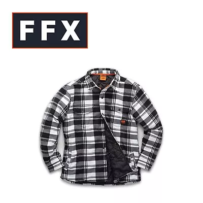 Buy Scruffs T553 Worker Padded Checked Thick Over Shirt Black And White S M L XL XXL • 21.76£