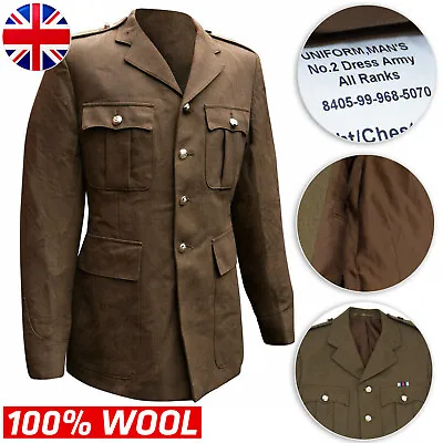 Buy Genuine British Army No 2 Dress Uniform Jacket Tunic All Ranks Khaki Brown Wool • 17.07£