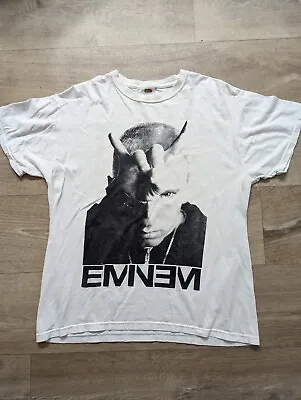 Buy Eminem Rap Tee Lollapalooza Devil Horns Rare Graphic Print T-Shirt Large • 49.99£