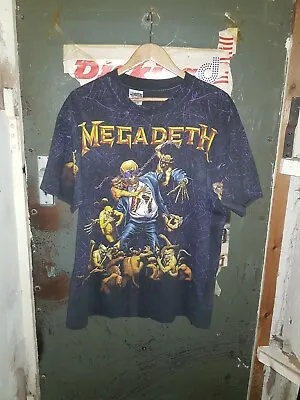 Buy Vintage Official Rare Megadeth 1991 T Shirt XL E REPKA Under License Brockum GC  • 1,000£