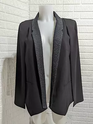 Buy Axara Paris Women's Black French Shawl Collar Open Front Cape/Blazer Size 40 • 56.94£