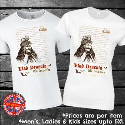 Buy Vlad The Impaler Romania Translyvania T-shirt Mens Ladies Kids Count Dracula • 9.99£
