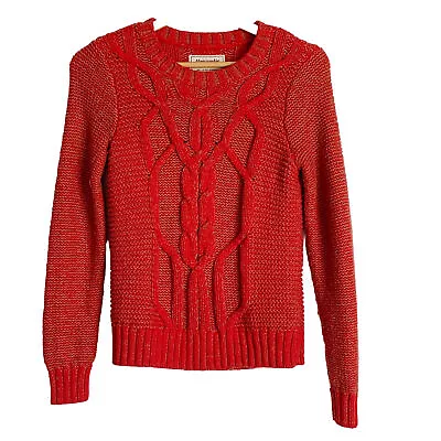 Buy Abercrombie & Fitch Womens Sweater SZ Small Red Fisherman Cable Knit Y2K • 9.97£