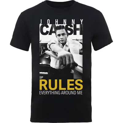 Buy Johnny Cash Mens Short Sleeve T-Shirts Rules Everything Official Merchandise M • 13.95£
