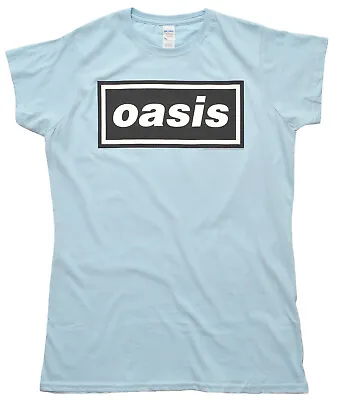 Buy Oasis T Shirt Decca Logo OFFICIAL Definitely Maybe Ladies Skinny • 16.95£