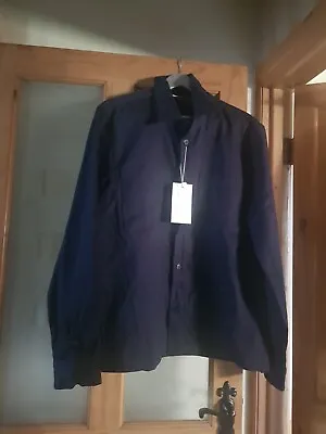 Buy Casual Friday Twill 100% Cotton Overshirt Jacket Navy/Black Pocket Size Large  • 36£