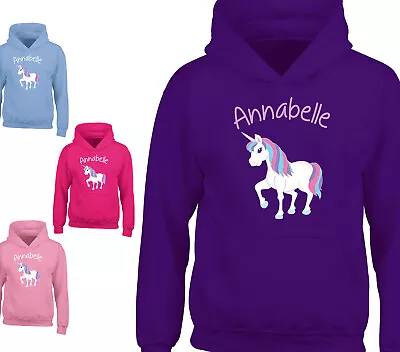 Buy Girls Personalised Unicorn Hoody Childrens Kids Boys Hoodie Sweatshirt Top Gift • 16.45£