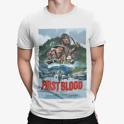 Buy First Blood Poster T-Shirt - Retro Film TV Movie 80s Cool Gift Boxing Action • 8.39£