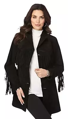 Buy Women Western Leather Suede Cowgirl Black Native American Tassel Fringed Jacket • 120.63£